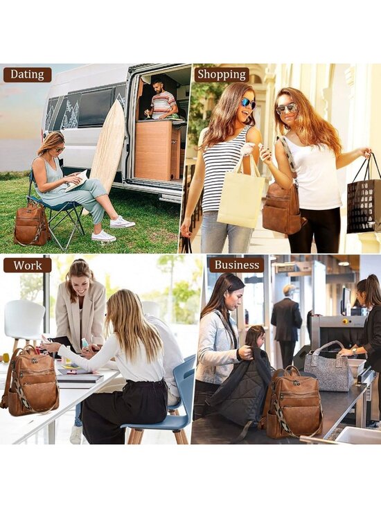 Stylish Faux Leather Backpack Purse for Women | Trendy Shoulder Bag for Work main image 6